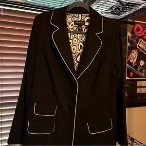 Lane Bryant Black Blazer with White piping size 18